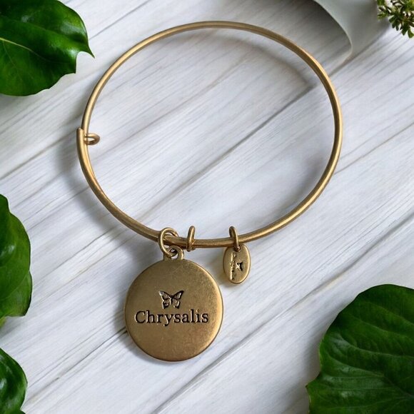Chrysalis Petite Poinsettia Expandable Bangle In 14k Gold Plate OS - Picture 2 of 2